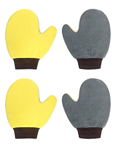 QWORK 4 Pack Painter's Gloves, Soft Microfiber Terry Mitts for Cleaning, Dusting, and Painting