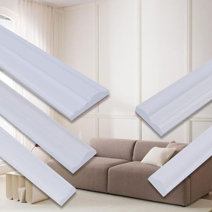 QDYMXUN Peel and Stick Chair Rail Panel Molding, 480''L x 0.9''W Strong Self Adhesive TPE Wall Moulding Trim for Home DIY Decoration (Paintable White) - size: 480''L x 0.9''W