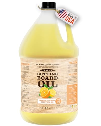 CLARK's Cutting Board Oil 128 oz, Food Grade Mineral Oil with Citrus Scent - style: Orange & Lemon Extract - 128 Oz