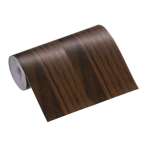 MECCANIXITY Wood Grain Repair Tape, 4 Inch x 16 Feet Self Adhesive Wood Grain Tape Multi-Purpose Wallpaper Border Trim for Furniture Floors Windows Doors Tables Home, Black Brown - color: Black Brown, size: 4 Inch x 16 Feet