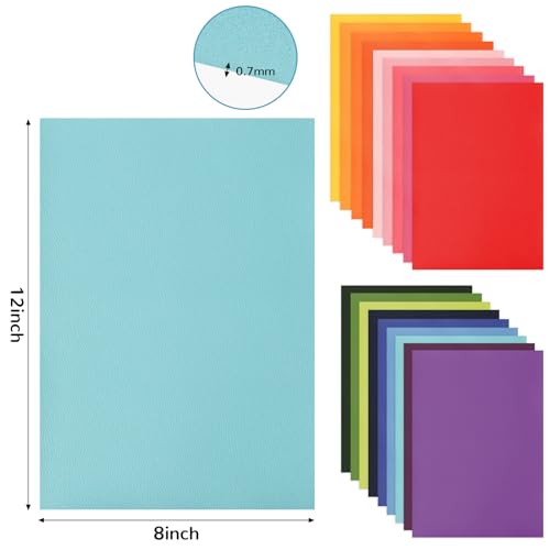 18 Pieces Faux Leather Sheets 8×12 inches Rainbow - color: Multicolor-rainbow