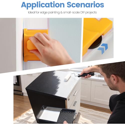 Voomey 4 Inch Paint Roller Kit - Microfiber Covers with Paint Edger Set - style: 9 pcs 4 Inch Paint Roller Edger Kit