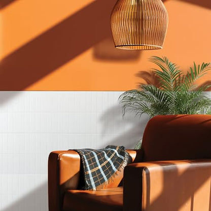 Smart Tiles Peel and Stick backsplash, Stacked Pure White, 11.43"x9" - color: Pure White