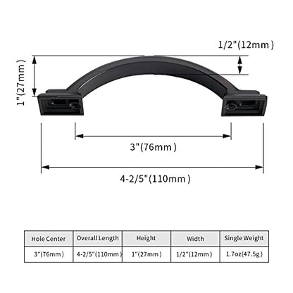 5 Pack 3 inch Cabinet Pulls Oil Rubbed Bronze Cabinet Handles Drawer Pulls for Kitchen Cabinet Cupboard - color: Oil Rubbed Bronze, size: 3 inch（76mm）, style: 5 Pack