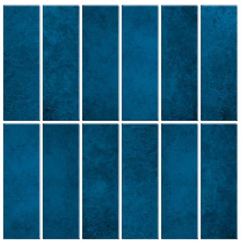Peel and Stick Tile，New Upgrade Thicker Design Self Adhesive 12" x 12" Large Premium Peel and Stick Backsplash for Kitchen (Dark Blue). - color: Dark Blue