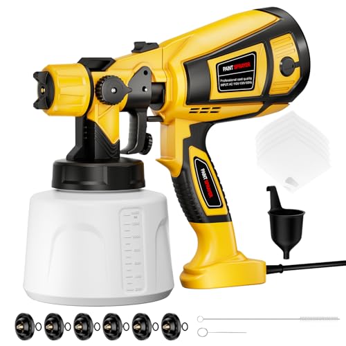 Paint Sprayer for House Painting, Paint Gun with 6 Brass Nozzles
