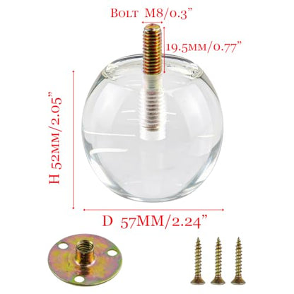 Round Acrylic Furniture Legs, 2.05 Inch Height, 4Pcs - size: H 2.05 Inch