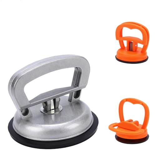 Stainless Steel Dent Puller for Fridge, Paintless Dent Removal Kit, Powerful Dent Puller with Heavy Duty Suction Cup & T-Handle Lifter for Car Body, Refrigerator Door, 3 Pack
