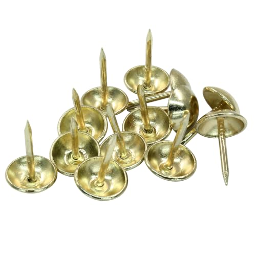 100Pcs 7/16Inch Upholstery Tacks, Gold (11 x 17mm) - color: Gold