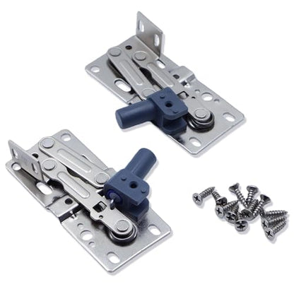 LD-0220-50SC Soft-Close Pivot Hinges 2-Pack, Silent Tip Out Tray & Cabinet Hinges, Heavy-Duty Self-Closing for Kitchen/Bathroom (Silver)