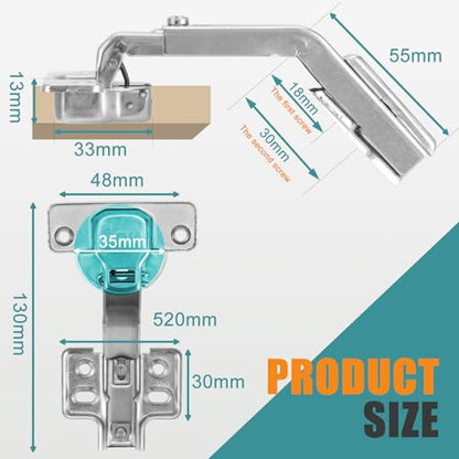 HBL' 165°& 135° Lazy Susan Cabinet Hinges, Two Doors Corner Cabinet Hinges - size: 2 Set