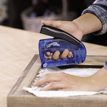 Arrow 5650DTB-6 Easy Shot Staple Gun, Manual Stapler for Decorating and Crafts, Includes Stapling base and 400 JT21 Staples, Blue - size: 1 Pack