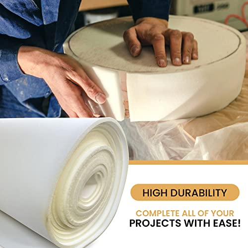 AK Trading CO. 1” Thick Open Cell Upholstery Foam Padding – 56” Wide – by The Yard – Soft, High-Quality Upholstery, Crafts & DIY Projects Foam - color: 5 Yards, size: 1"