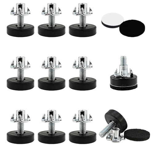 BDS-Home 42pcs 1/4" ThreadFurniture Leveling Feet with T-Nuts - color: With Screws