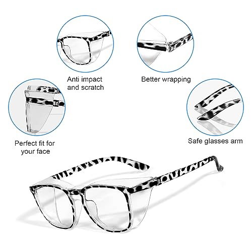 Safety Glasses Goggles for Women Girls Anti Fog Protective Eyewear Glasses - color: Blue+ New-tortoise