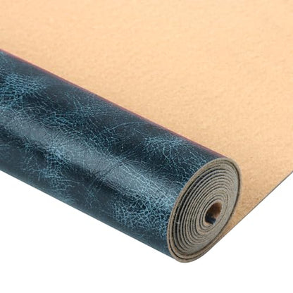 Faux Leather Fabric Soft 12"X53"(30cm x135cm) PU Faux Leather Sheets Suitable for Different Manual DIY Projects (Navy Blue) - color: Navy Blue
