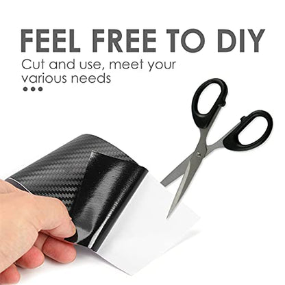 LZLRUN 3D Black Carbon Fiber Car Vinyl Wrap Self-Adhesive Film 2" x 30ft - color: Black, size: 2inch x 30ft