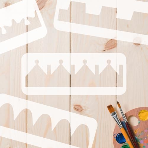 INFUNLY 12 Pcs Geometric Border and Lace Frame Stencils for DIY Decor