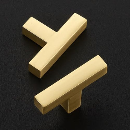 Ravinte Brushed Gold Cabinet Handles Solid Cabinet Pulls Single Hole 5 Pack - color: Brushed Gold, size: Single Hole