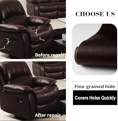 Lifeshoon Leather Repair Patches, Self Adhesive Vinyl for Couches Furniture - color: Coffee, size: 3.5X79 inch