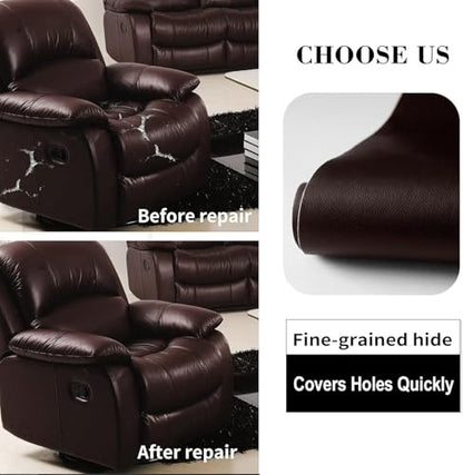 Lifeshoon Leather Repair Patches, Self Adhesive Vinyl for Couches Furniture - color: Coffee, size: 3.5X79 inch