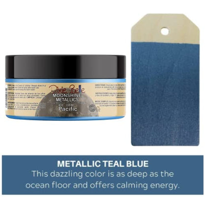 Dixie Belle Paint Company Moonshine Metallics - Pacific (4oz) - color: Pacific, style: 4 Fl Oz (Pack of 1)