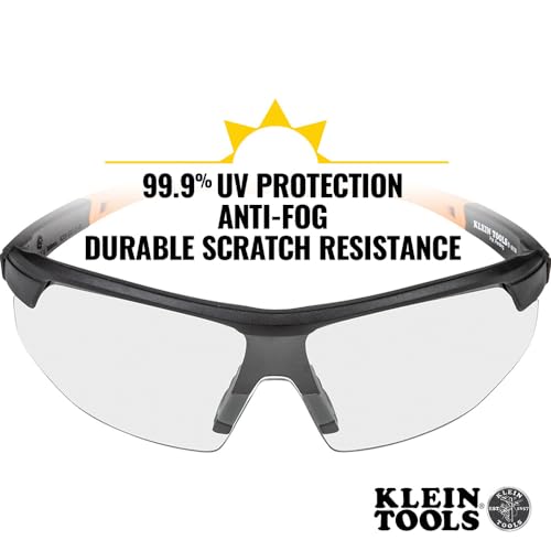 KLEIN TOOLS 60159 Semi Frame Safety Glasses, Clear Lens - color: Clear Lens, size: Single
