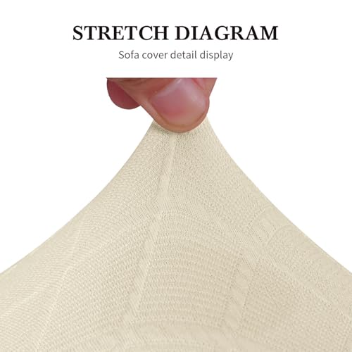 SearchI Seat Covers for Dining Room Chairs Stretch Jacquard Chair Seat Covers Set of 4, Removable Washable Upholstered Chair Seat Protector Cushion Slipcovers for Kitchen, Office(Beige Rhombus) - color: Beige Rhombus