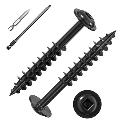Wensilon Pocket Hole Screws, #8 x 1-1/2", Square Drive, Black, 1lbs 108pcs - color: Black, size: 8*1-1/2"