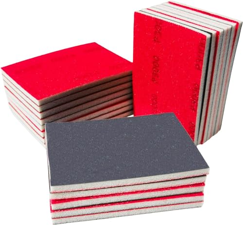 20 PCS 3 x 4 Inch 3000 Grit Sanding Sponge - Ultra Fine Hook-and-Loop Backing Sanding Sponges Pads - Soft Foam Sand Block Wet Dry Sandpaper for Model Plastic Toy Drywall Metal Wood Furniture Polishing - style: 3000 Grit