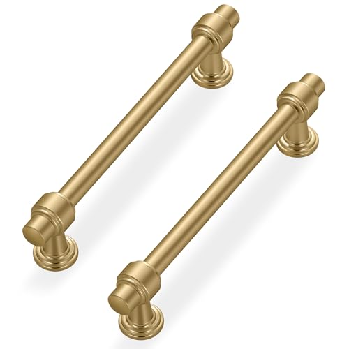 Lardmon 10 Pack 5 Inch(128mm) Hole Center Brushed Champagne Bronze Modern Cabinet Pulls Kitchen Cabinet Handles Kitchen Cabinet Hardware Timeless Drawer Vanity Pulls, Champagne(5x10) - color: Champagne Bronze, size: 5 Inch Hole Center, style: 10 Pack
