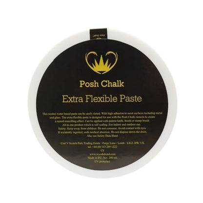 Posh Chalk PCP0600 Extra Flexible Paste 200ml - Add Dynamic + Bendable Texture - Uncolored Customizable - Canvas, Wood, Glass, Metal - DIY, Craft, Upcycling, Furniture