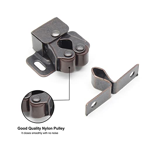 Luomorgo 10 Pack Double Roller Catch Cabinet Latches, Antique Bronze - color: Antique Bronze, size: 10 Pieces