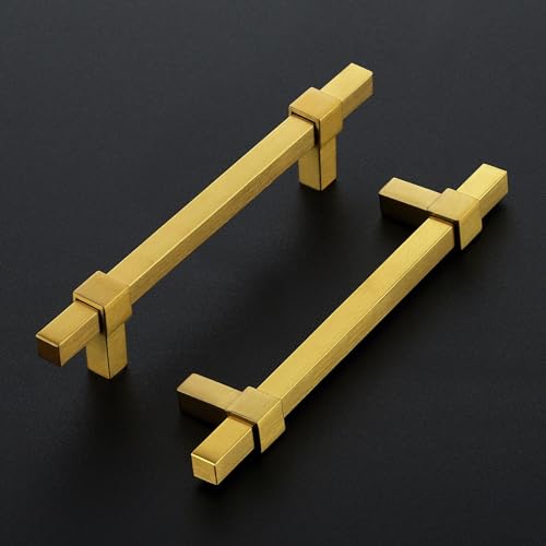 15 Pack Gold Cabinet Handles, 5" Hole Center Kitchen Drawer Pulls - color: Gold, size: 5 Inch Hole Center