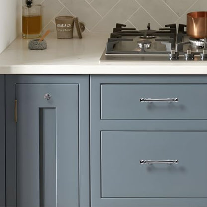 YAGU 6 Pack Polished Nickel Kitchen Cabinet pulls 3 Inch(76mm) Hole Center Solid Bright Chrome Dresser Drawer Handles Furniture Hardware for Cupboard Wardrobe Closet Vanity - color: Polished Chrome, size: 6 Pack, style: 3''/76MM Hole Center