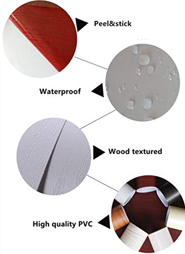 UPREDO Brown Wood Grain Adhesive Paper Wall Paper Vinyl Funitures Dresser Drawer Cabinet Sticker (15.8X79inch, Brown) - size: 15.8"W x 79"L