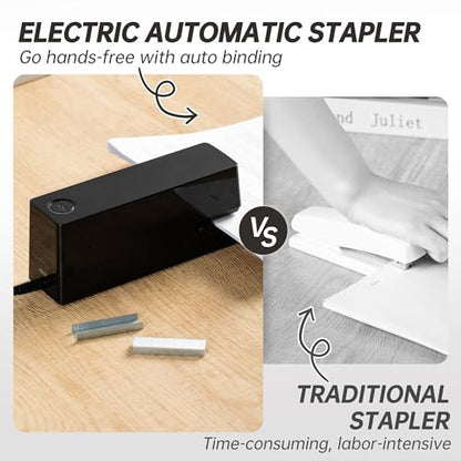 Deli Electric Stapler, Automatic Staplers for Desk, 25-Sheet Capacity - color: Black