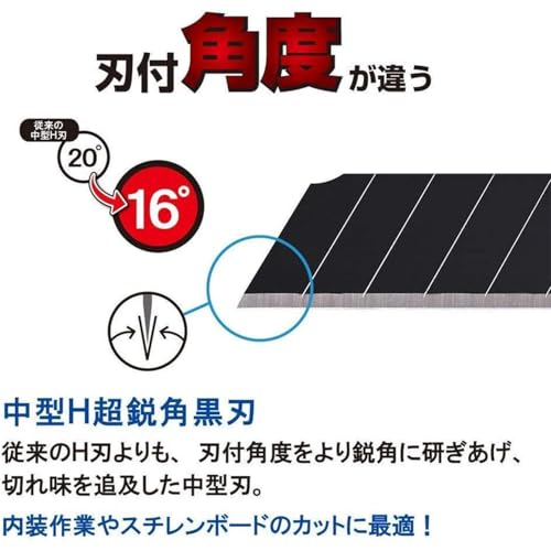 NT Cutter Premium Evolution PMG Serie, Aluminum Die-Cast Grip (PMGH-EVO2) - size: 12.3mm Medium-Duty, style: Black Aluminum Diecast Grip with Extra Sharp Blade