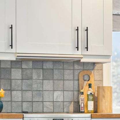HOME EDIT 25 Pack 7-1/2 inch Black Cabinet Handles, Kitchen Cabinet Handles Matte Black Drawer Pulls Zinc Alloy Square Bar Kitchen Pulls - color: Black, size: 7-1/2 Inch Hole Center