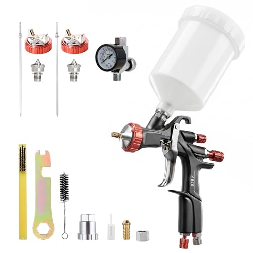 AEROPRO Tools R500 LVLP Air Spray Gun,Professional Automotive Paint Sprayer - size: A610 Spray Gun Kit