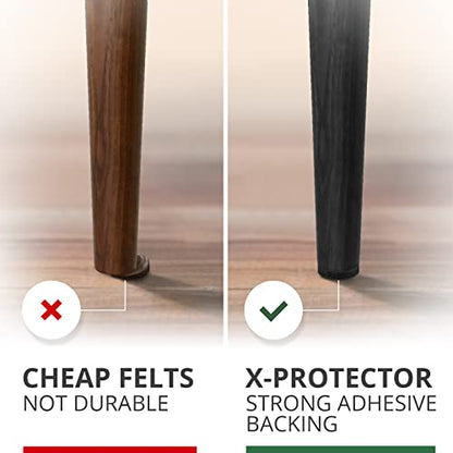 235 pcs Felt Furniture Pads Brown & Black X-Protector! for Hardwood Floors - size: 235 PCS Brown & Black, Round & Square