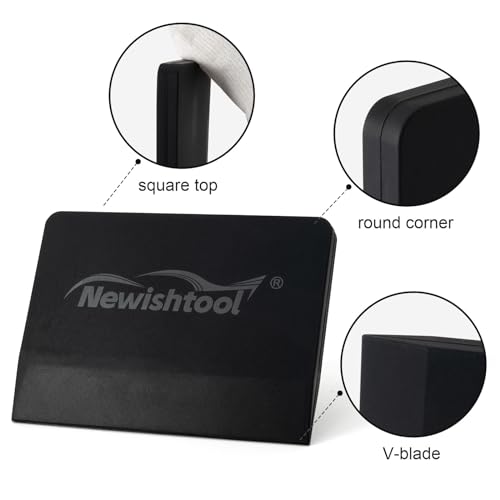 NEWISHTOOL Soft Silicone Small Squeegee for Vinyl, 2 PCS Rubber PPF Tool - color: Black