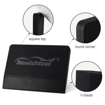 NEWISHTOOL Soft Silicone Small Squeegee for Vinyl, 2 PCS Rubber PPF Tool - color: Black