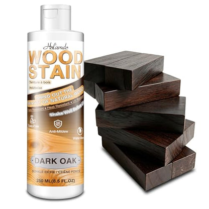 Water Based Wood Stain 8.5oz, Dark Oak – Indoor Outdoor Furniture Stain - color: Dark Oak