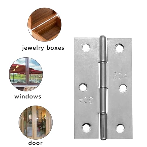 Piutouyar 12 Pack Butt Hinge 3 Inch Mini Hinges, Silver - size: 3 Inch