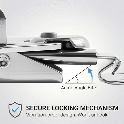 2 Pcs Butterfly Twist Latch, Small, Silver, 304 SS, 2.07" X 1.52" - size: Stainless Steel with Keyhole