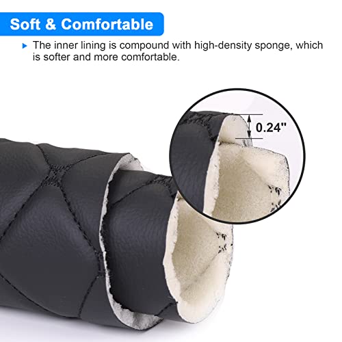 Vinyl Faux Leather Quilted Fabric Foam Backed,Black (Black Thread) - color: Black(black Thread), size: Style-A