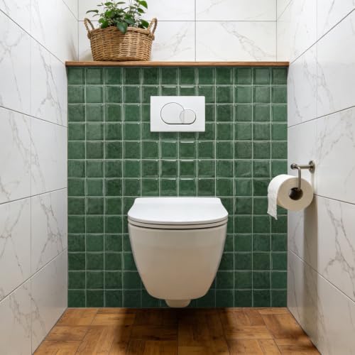 20pcs Peel and Stick Backsplash Wall Tiles,Retro Green 6"x6" - color: Retro Green