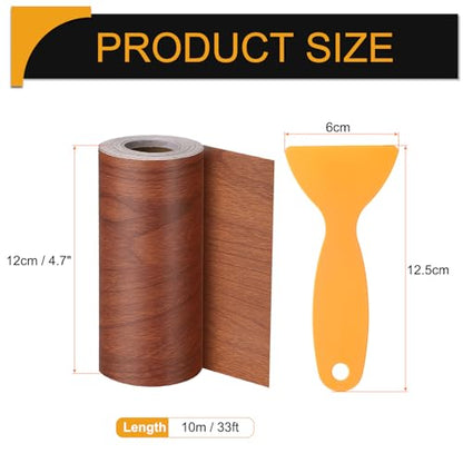 HARFINGTON Wood Grain Repair Tape 4.7" x 33ft Self Adhesive Repair Patch - color: Bright Brown Wood, size: 4.7 Inch x 33ft