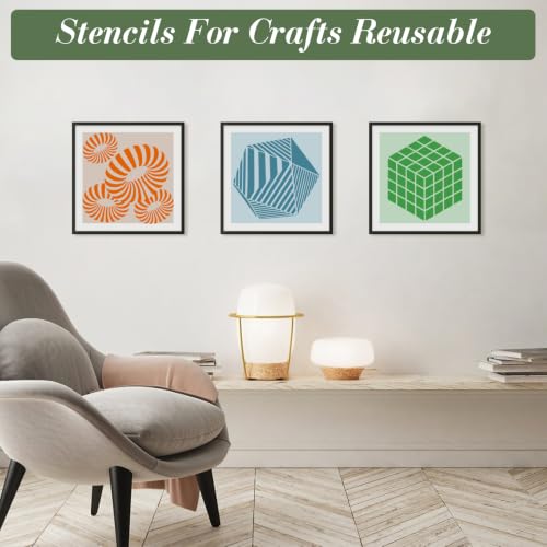 Geometric Texture Stencils for Crafts Reusable 30Pcs Stencils(6X6 Inch) - color: Texture 34
